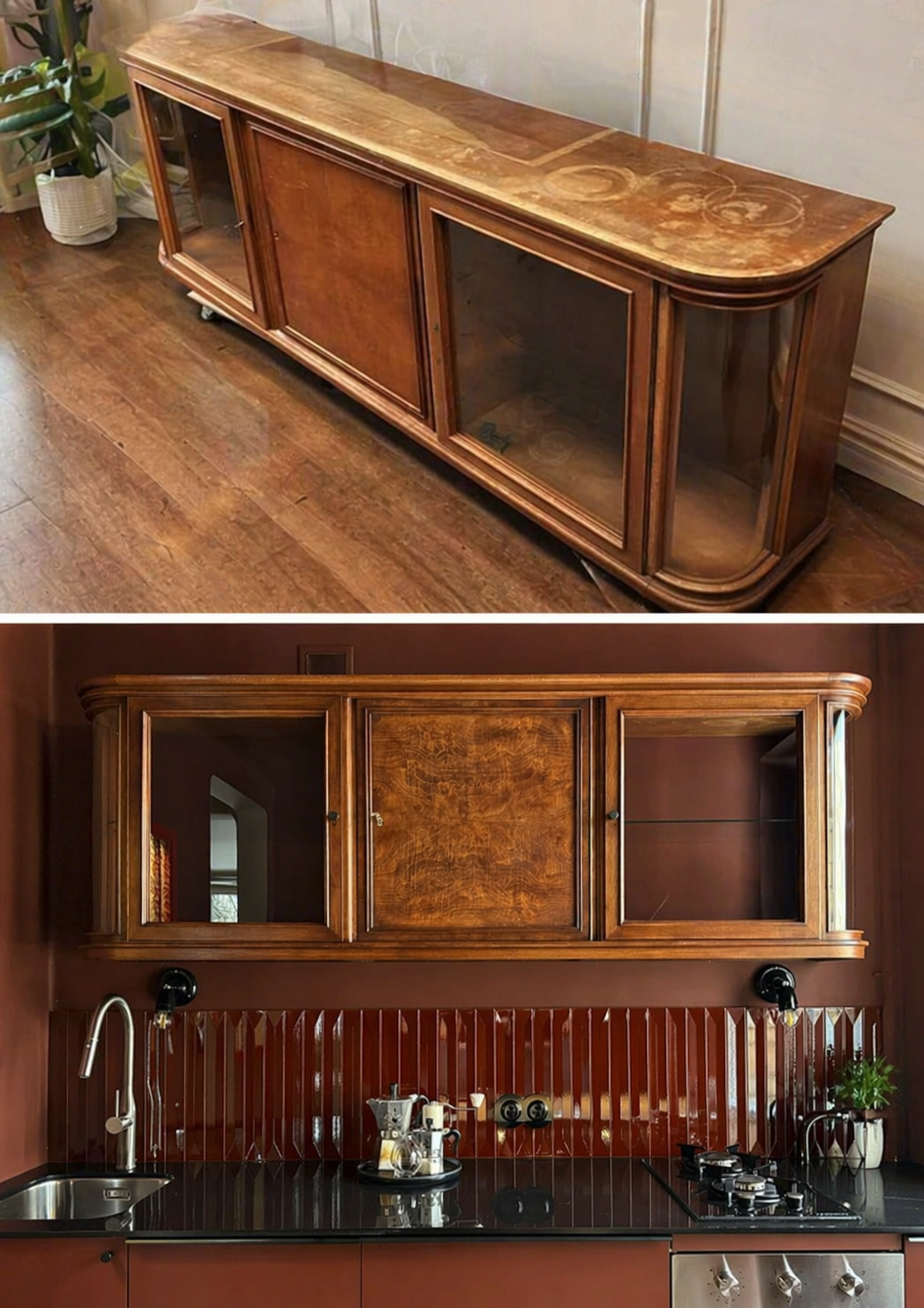 top of an old cupboard.