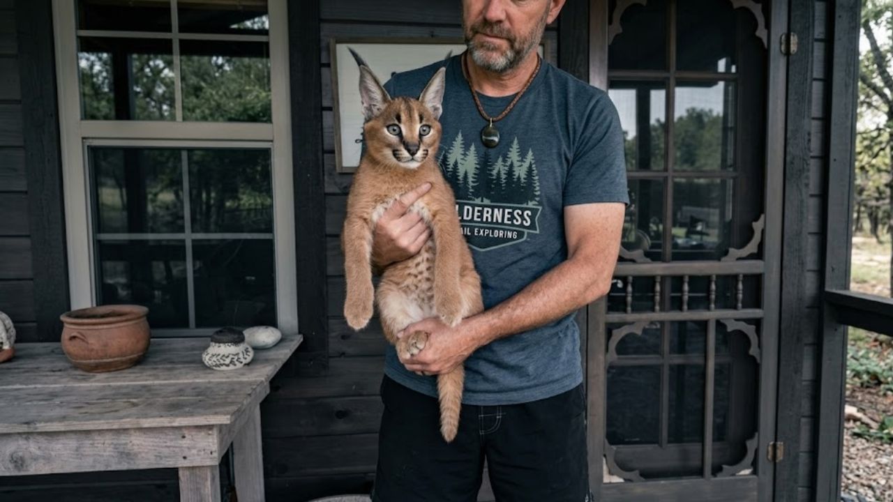 young bobcat somehow entered